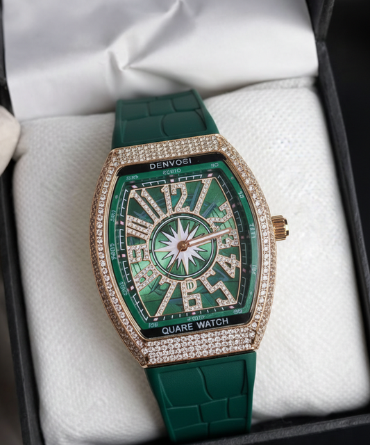 Denvosi Green Watch with Diamond Accent